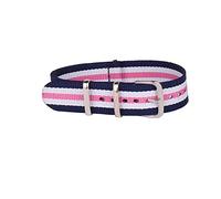 Nylon cinturino 12mm-22mm Navy Bianco Rosso Nato Strap nylon impermeabile Watch Band, C, 24mm