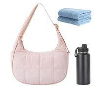 Nylon Crescent Shoulders Bag, Lightweight Quilted Boho Handbag, Adorable Compact Quilted Shoulder Bags, Ampia Capacity Underarm Carryall, Everyday Gym Travel Outdoor Purse, multicolore, A