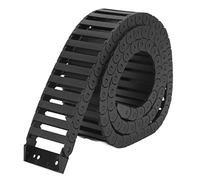 Nylon Drag Chain 1m, Reinforced PA66 Cable Carrier Chain with End Connector, High Temperature Resistant Black Wire Drag Chain for CNC Machine Robotics Automation