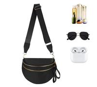 Nylon Shoulder Bag - Adjustable Strap Trendy Purse for Women Girl | Lightweight Spacious Handbag with Wallets, Casual Tote for Daily Commute Shopping Work School Weekend Travel, 31x14x22cm White Black