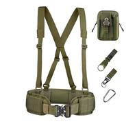 Nylon Tactical Waist Rig Set Cintura a Sgancio Rapido Multifunzionale Outdoor Utility Pouch & Moschettone per Escursionismo Campeggio (Verde)