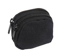 Nylon Tatticamente Marsupi Doppie Tasche Portafogli Soldi Chiavi Borsa Outdoor Piccola Cintura Utility Resistente all'usura, Nero