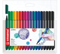 Nylon Tip Writing Pen - STABILO pointMax - Wallet of 18 - Assorted Colours - Wri
