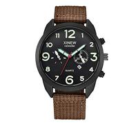 Nylon Trendy Six Dial Strap Outdoor Mani Occhi Orologio Creativo Uomo Orologio Tre Uomo Orologio Altimetro, Marrone, misura unica