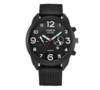 Nylon Trendy Six Dial Strap Outdoor Mani Occhi Orologio Creativo Uomo Orologio Tre Uomo Orologio Altimetro, Nero , misura unica