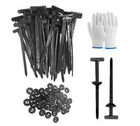 Nylon Universal Cable Tie Buckle,50 pezzi universale fascette stringicavo fibbia con foro a vite, in nylon per fascette stringicavo nero per riparazioni quotidiane