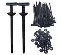 Nylon Universal Cable Tie Buckle, Heavy Duty Self-Locking Nylon Ties Holder, Multipurpose Plastic Cable Ties Tool for Car Daily Repair , UV Resistant Black (100 pezzi)
