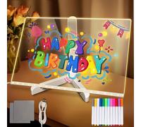 Nylycas Drawing Board, Nylypad LED Drawing , Magicboard Magic with 12 Color Pens/3 Specification/Adjustable Stand, DIY Erasable Led (15*15cm/5.9*5.9in)