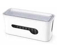 Nymblis Scatola di gestione dei cavi, scatola per riporre cavi, organizer per cavi per gestire la presa del caricabatterie, la ciabatta e le prolunghe, organizer multifunzione da scrivania (bianco)