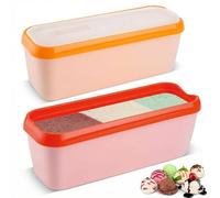 Nymblis Vaschette per gelato, contenitore per gelato da 1,5 l con coperchio, contenitori riutilizzabili per congelatore, per gelato fatto in casa, sorbetto, yogurt surgelato (confezione da 2