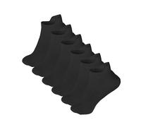 NYME Calzini da sneaker, in cotone biologico, per donna, uomo e unisex, confezione da 6, taglia 35-38, nero