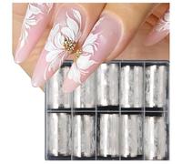 Nymora 10 Rollen Weiße Blumen Transferfolie für Nägel Nageldesign Zubehör