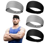 Nymora 4 Pezzi Fasce Sportive Assorbenti di Sudore per Uomo e Donna - Fasce Frontali Rinfrescanti con Rimozione dell’Umidità per Allenamento, Jogging, Yoga, Ciclismo