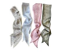 Nymora 4 Set Sciarpa da Donna, Sciarpa per Capelli e Sciarpa per Borsa, Sciarpa Morbida come Sciarpa o Fascia per Capelli, Regalo da Donna Nera (4 Pezzi)