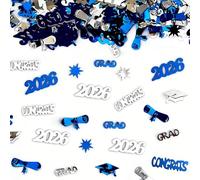 Nymora 800 Stück Graduation Confetti, Verbesserte Version mit 800 Stück Blau Silber für Abschlussfeier
