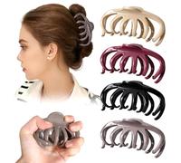 Nymora Cozy Cloud Clip: 4 mollette in silicone morbide per capelli, flessibili e antiscivolo, tenuta forte per donne, Squishy Hair Claw Clips