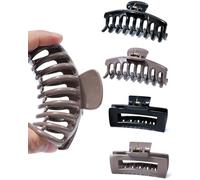 Nymora Cozy Cloud Clip: 4 pinze per capelli in silicone soffice, flessibili & antiscivolo, forte tenuta per donne, Squishy Hair Claw Clips (Nero Marrone)