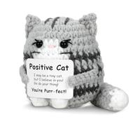 Nymora Patata Positiva Gatto Uncinetto Mini Peluche Animale, Regalo Ispiratorio per Donne, Supporto Emotivo, Portafortuna