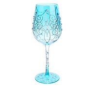 NymphFable Bicchieri Vino Dipinto a Mano Principessa Blu Calici Vino 15oz per Compleanni Matrimoni San Valentino