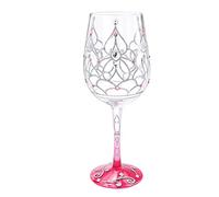 NymphFable Bicchieri Vino Dipinto a Mano Principessa Corona Calice Vino Rosso 15 oz per Compleanni, Matrimoni, San Valentino