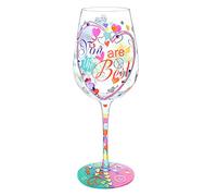 NymphFable Bicchieri Vino Dipinto a Mano Sei il Migliore Calici Vino 15oz Regalo per Famiglia e Amico
