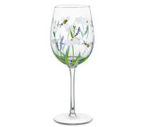 NymphFable Calici da Vino Dipinto a Mano Margherita Ape Lavanda 15oz Bicchiere Vino Regali per Moglie Fidanzata