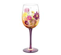 NymphFable Fiore per sempre Bicchieri da vino dipinti a mano da 15 oz, Bicchieri da vino colorati Regali di nozze di compleanno per le donne