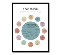 NymphFable Poster Decorazione Murale Salute Mentale Posso e Non Posso Controllare Poster Citazioni Ispirative per l'Ufficio Decorazione Aula 12x16 in Senza Cornice