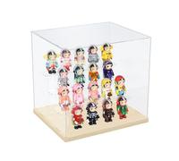 Nynelly 4 Livelli Vetrina Acrilico Trasparente Pop Presentazione, Vetrina Anti-Polvere per Action Figures Giocattoli da Collezione, Noce, 31.7 cm x 24 cm x 29.5 cm