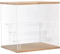 Nynelly 4 Livelli Vitrina Acrilico Assembler - Scatola portaoggetti per organizzatore di Cubo, Vetrina Antipolvere per Funko Pop Figures Giocattoli da Collection, Bois,12,6 "L x 9,4 "W x 11,8" H