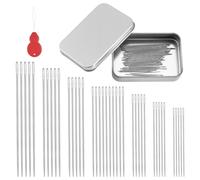 Nynkyon 40 Aghi da Cucito con Cruna Grande, Aghi per Ricamo in Acciaio Inossidabile - Set con 7 Misure per Cucito a Mano, Facili da Infilare