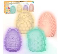 NYOBABE 4PCS Giocattoli Sensoriali, Luci Sensoriali Animali 2 in 1 con 4 Texture ed Effetti di Luce Rilassanti, Aiuti per il Rilassamento dei Bambini 3+, Giochi Autismo, Regali per Ragazzi e Ragazze