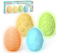 NYOBABE 4PCS Giocattoli Sensoriali, Uova Luminose Colorate con 4 Texture ed Effetti di Luce Rilassanti, Aiuti per Il Rilassamento dei Bambini 3+, Giochi Autismo, Regali per Ragazzi e Ragazze