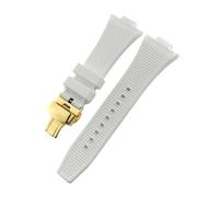 NYPTS Cinturino convesso da 12 mm compatibile con T137.407 T137, cinturino sportivo nero, bianco, arancione e blu, adatto for l'uso quotidiano.(White golden)
