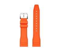 NYPTS Cinturino for orologio in gomma fluorurata compatibile con il cinturino M049.526, da 22 mm, con giunto dritto, for orologio da uomo, adatto for l'uso quotidiano.(1Orange-Silver)