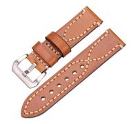 NYPTS Cinturino for orologio in pelle, cinturino in pelle bovina spessa con fibbia in metallo, 22 mm, 24 mm, bracciale unisex, adatto for l'uso quotidiano.(Brown,24mm)