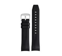 NYPTS Cinturino in gomma da 21 mm e 22 mm compatibile con il cinturino T120407A/T120417A for braccialetti da uomo, adatto for l'uso quotidiano.(Black silver,22mm)