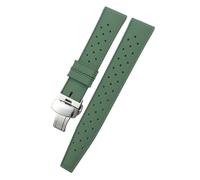 NYPTS Cinturino in gomma siliconica da 18 mm, 19 mm, 20 mm, 22 mm, compatibile con il cinturino morbido resistente all'acqua T120, adatto for l'uso quotidiano.(Green,22mm)
