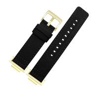 NYPTS Cinturino in nylon compatibile con GA110 GW-B5600 DW5600 5610 GA2100 GA2110, cinturino in tela morbida, adatto for l'uso quotidiano.(Black-gold)