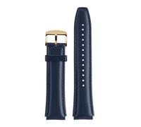 NYPTS Cinturino in pelle compatibile con A158 A159 A169 F91W AE-1200 AE1300 SGW-300/400 AQ-150W, cinturino da uomo, 18 mm, adatto for l'uso quotidiano.(Blue-gold)