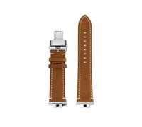 NYPTS Cinturino in pelle compatibile con il bracciale GWM-B5000, piccolo blocco argentato, compatibile con il cinturino GMWB5000, nero, adatto for l'uso quotidiano.(A-Dark Brown-Silver)