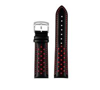 NYPTS Cinturino in pelle da uomo compatibile con Helmsman M005 Orange Rudder M005614, catena for orologio da uomo con chiusura a bracciale da 22 mm, adatto for l'uso quotidiano(Red Black)