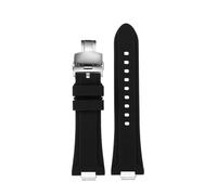NYPTS Cinturino in silicone compatibile con T137.407 T137.410 PRX cinturino in gomma da uomo 26 * 12mm adatto for l'uso quotidiano(Black folding clasp)