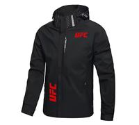 Nyrien Giacca Antivento Ultimate Fight, Giacca da uomo stand up collare versatile di design, Giacca multi tasca con colletto pieghevole casual, Leggera(Black,L)