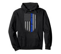 NYS Court Officer - Bandiera Sottile Blu Felpa con Cappuccio