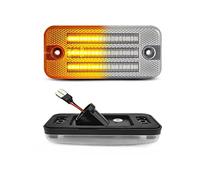 NYSAASDST Freccia Specchietto Laterale Led Led Dinamico Indicatore Di Direzione Laterale Luce Ambra Car Styling Per Iveco Per Daily Per EuroStar Per EuroTech MH/MP/MT(2Pcs Silver Gray)