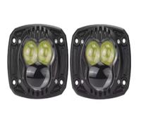 NYSAASDST Freno Posteriore Faro Lavoro A Incasso Quadrato Rotondo Abbagliante Anabbagliante Impermeabile Paraurti A LED 12/24V 4 Pollici Per Toyota Fuoristrada(2pcs Square)