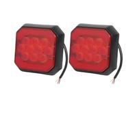 NYSAASDST Freno Posteriore Luce Ingombro Posteriore Paraurti Camion Quadrato Luce Stop A LED 35 Pollici Camper Rimorchio Indicatori Direzione 12/24V Fanale(2pcs Red)