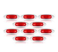 NYSAASDST Indicatore Laterale LED Luce Posizione Laterale Luce Ingombro Fanale Posteriore Lampada Avvertimento Per Camion Rimorchio Autobus Barca Spia Specchietto Retrovisore(10pcs Red)