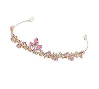 NYSBH - 1 cerchietto per capelli da principessa, con cristalli semplici, per feste, elegante gioiello per capelli, Misura unica, Madreperla, Peridoto sintetico